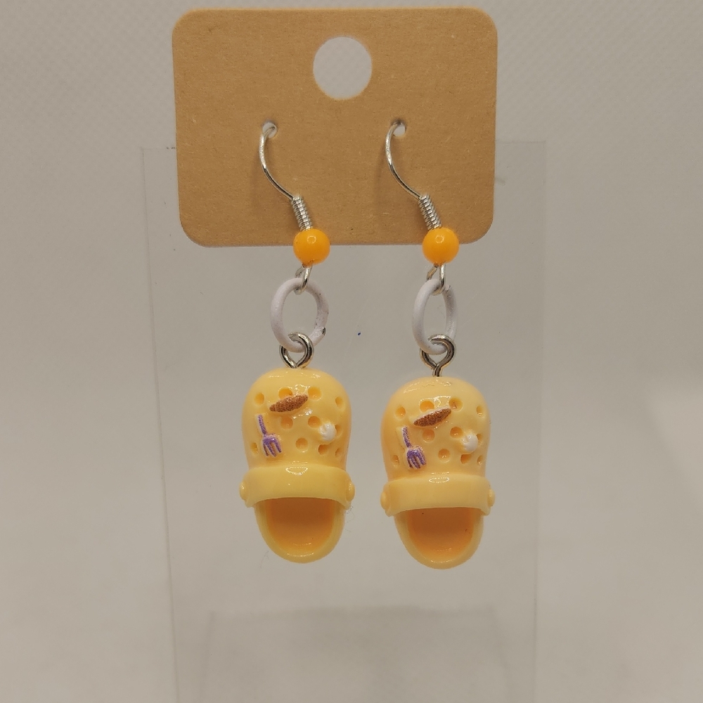 Yellow Croc Earrings